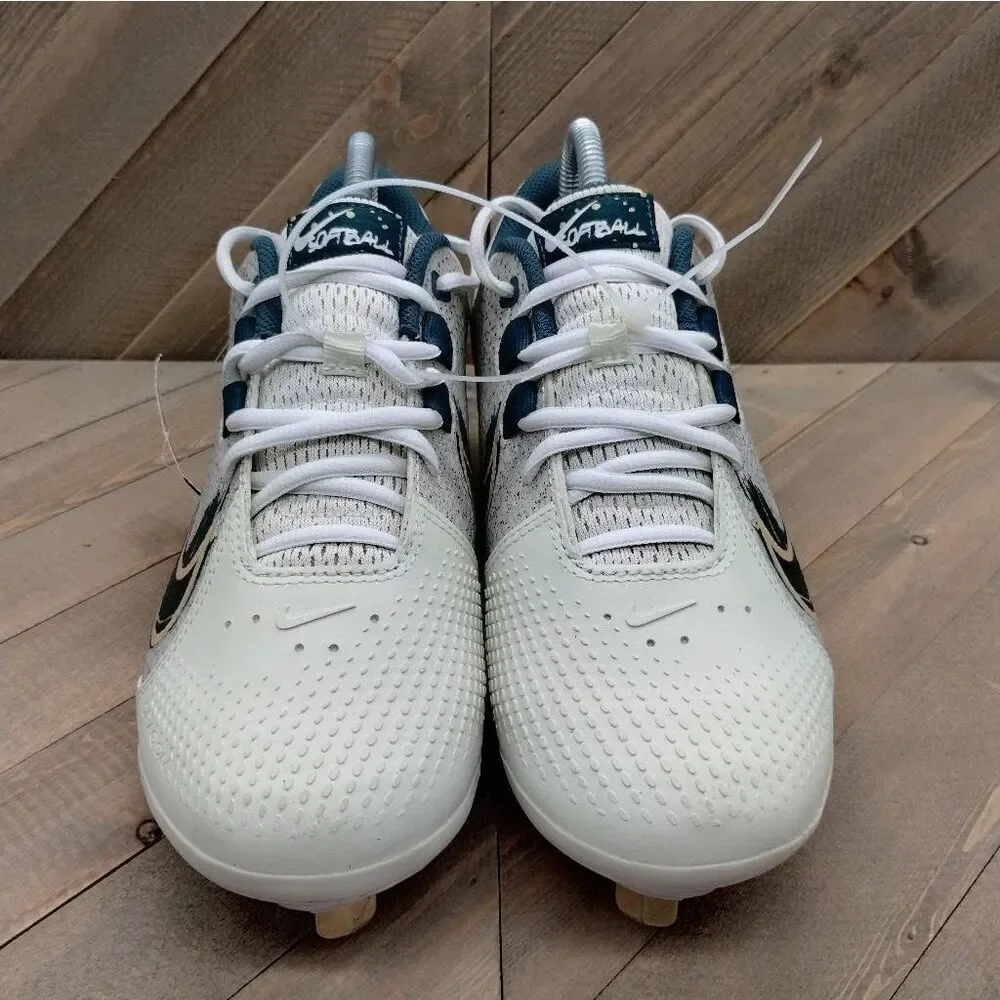 Nike Hyperdiamond 4 Pro MCS Softball Cleats‎ Womens Size 8.5 Beige Green Shoes